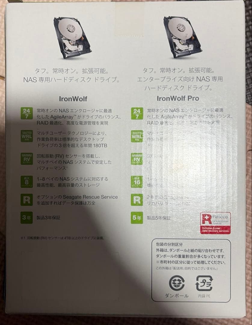 限定IronWolf NAS HDD6Gb/s 8TB 5400RPM 未開封