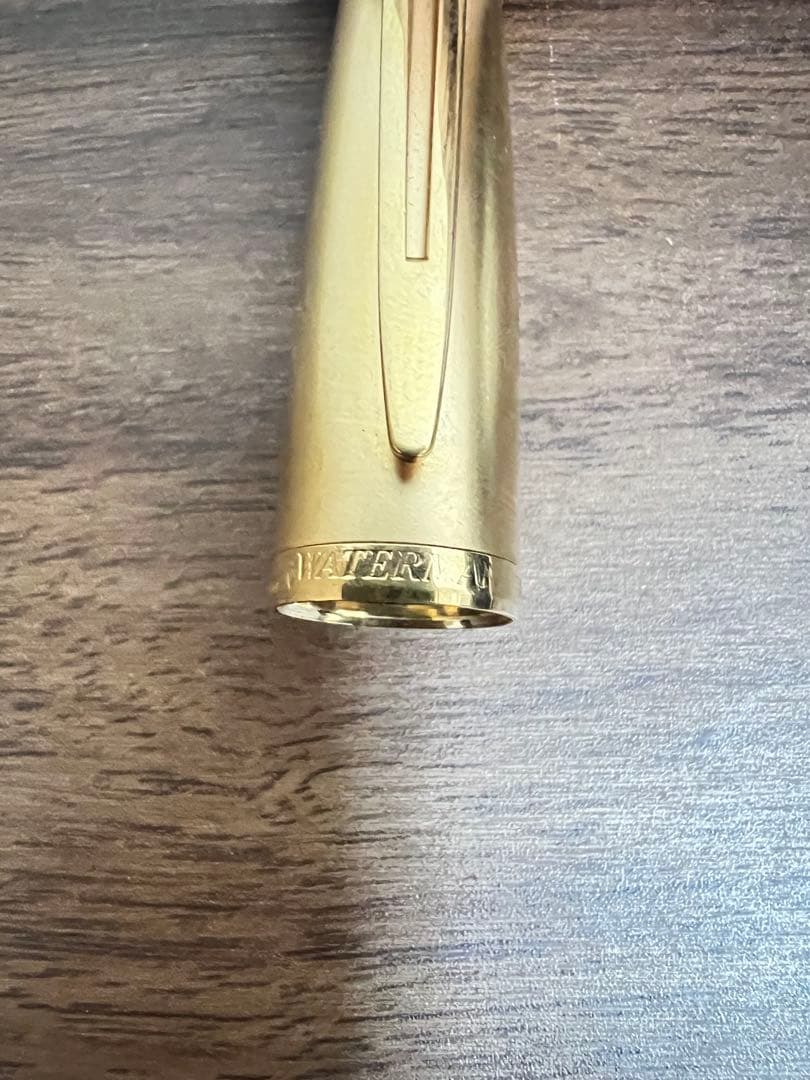 ウォーターマン 万年筆 18K 750 F字 フランス製 ネイビー ゴールド
