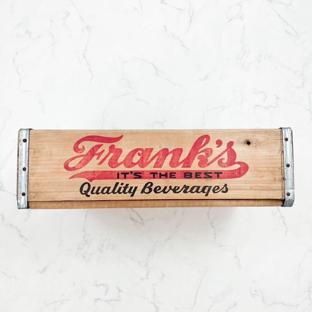 希少 ヴィンテージ アメリカ Frank's 木製ドリンクケース ボトルケース