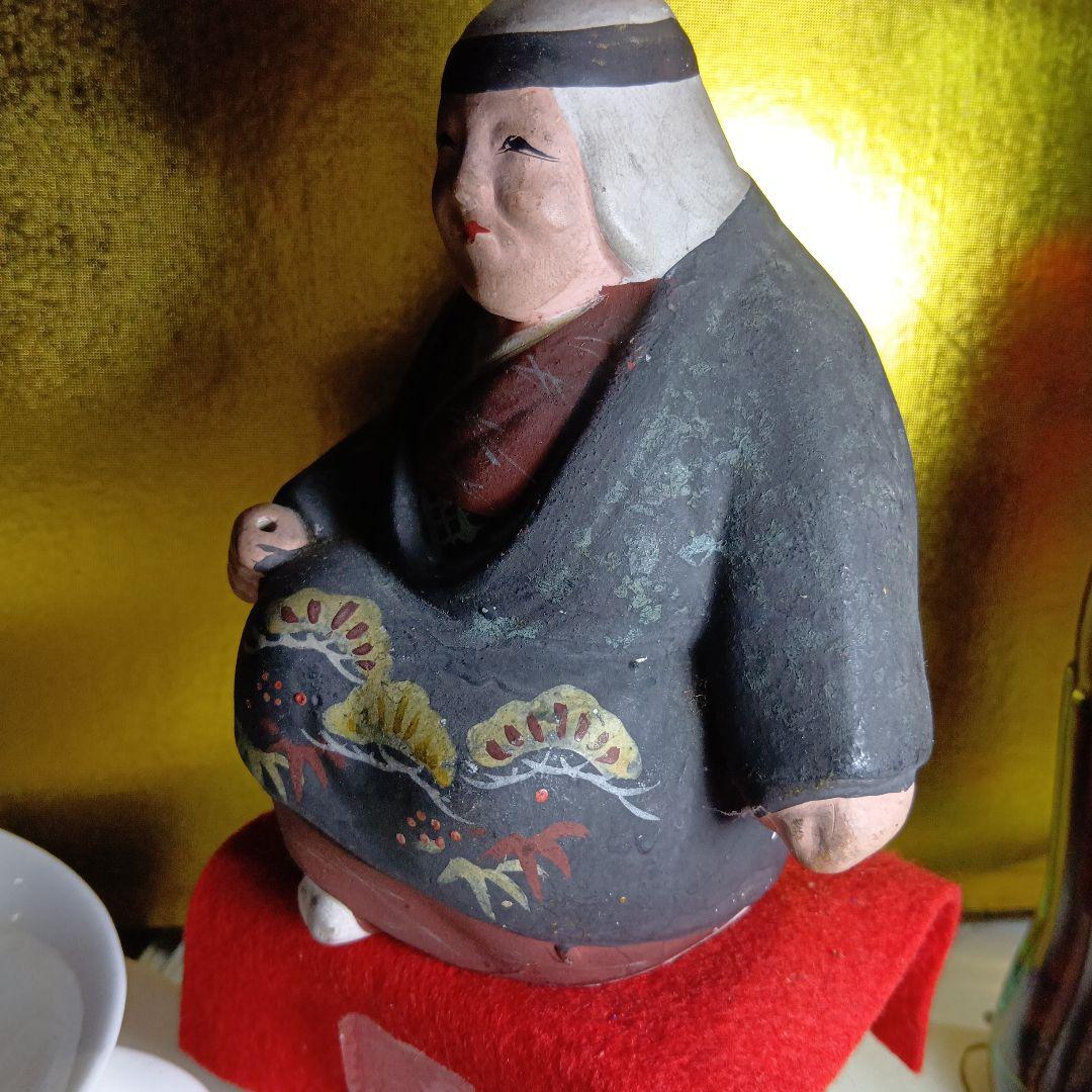 郷土玩具 手作り陶器人形 約15cm