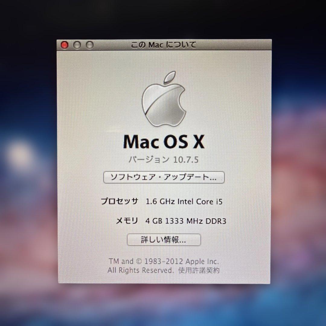 MacBook Air 2012 i5/4GB/11.7inch/ACアダプタ付