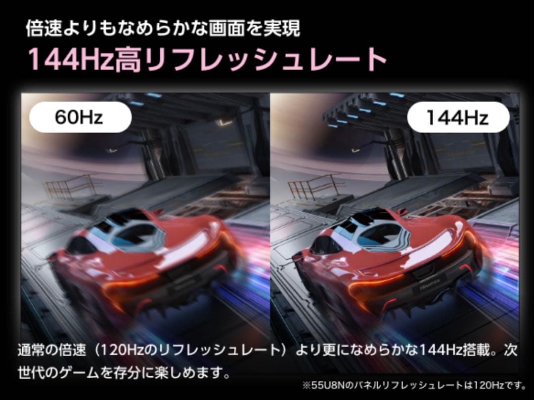 ハイセンス 75V型 75U8N 4K Mini LED 量子ドット
