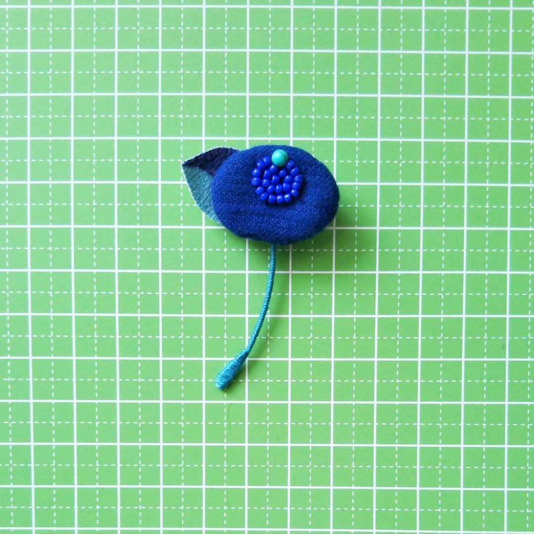 ⑥72ミナペルホネン ハンドメイド ブローチアクセサリー
