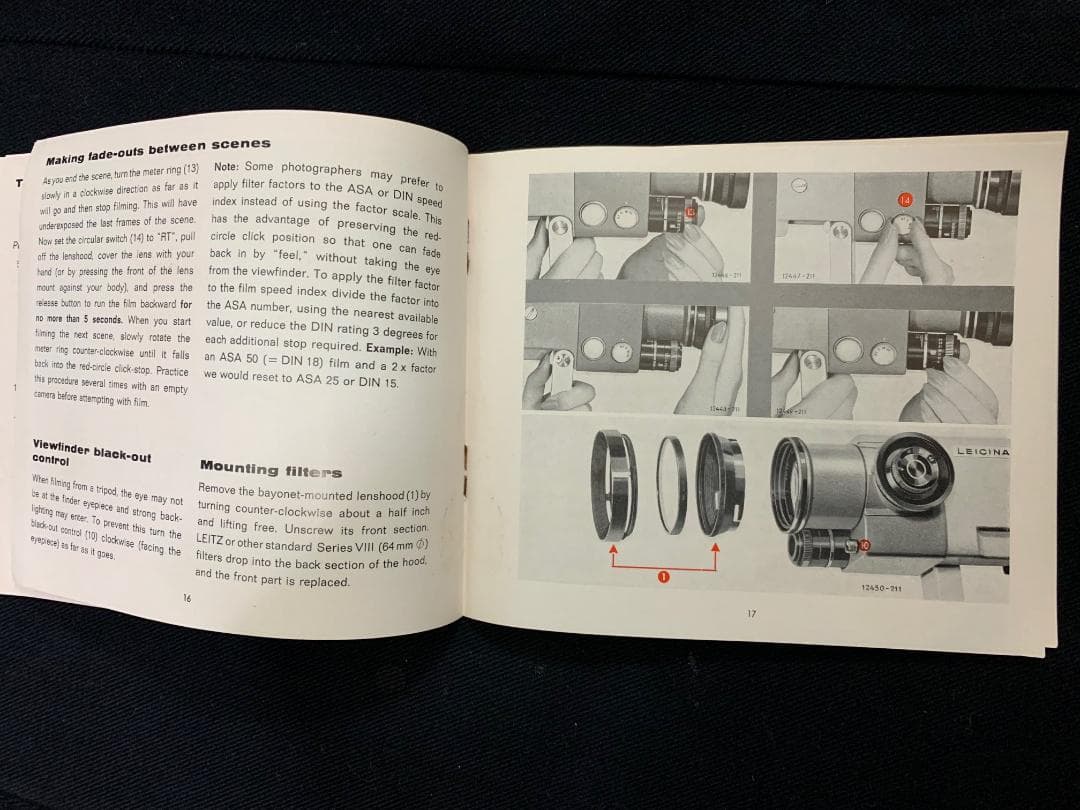 ライカ Leitz LEICINA 8V 1963年使用説明書 英語版 大変貴重