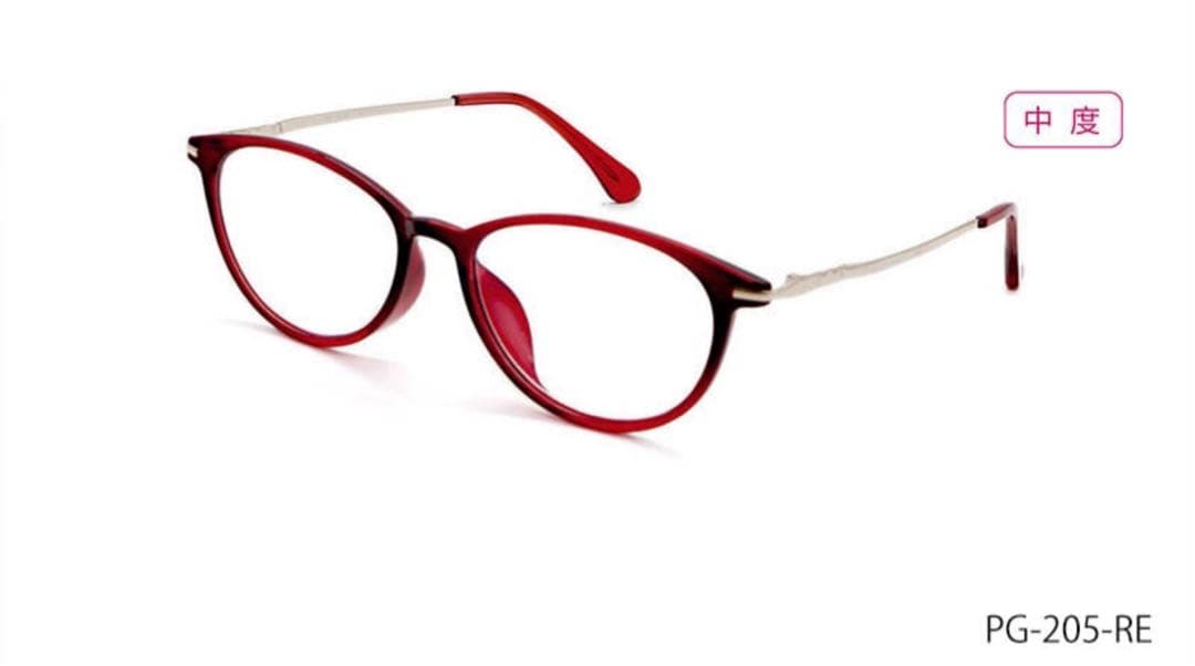 【新品未使用】ピントグラス　PG-205 レッド　赤　中度レンズ　老眼鏡
