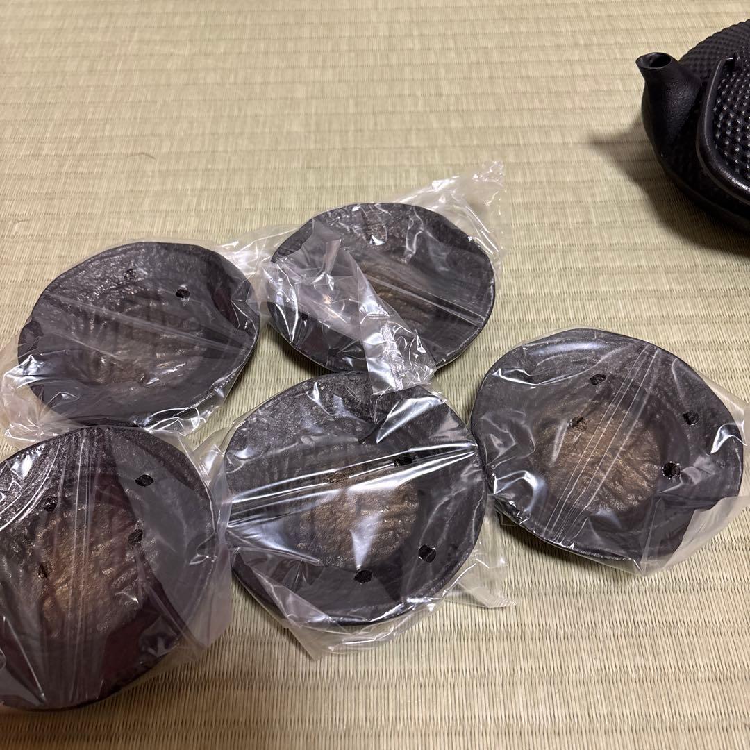 南部鉄器　宝生堂　及富　鉄瓶　茶こぼし　豆皿セット