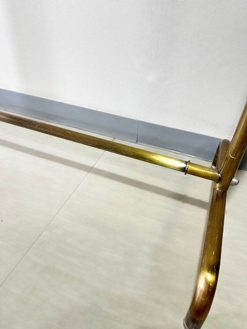 【超美品】 ハンガーラック アンティークゴールド 90cm 2本分