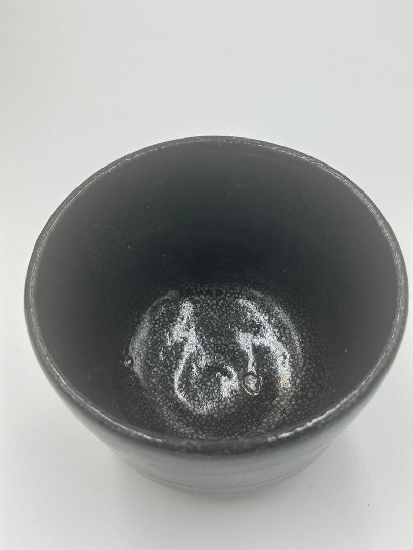 木村守和作　油滴天目釉　筒茶碗