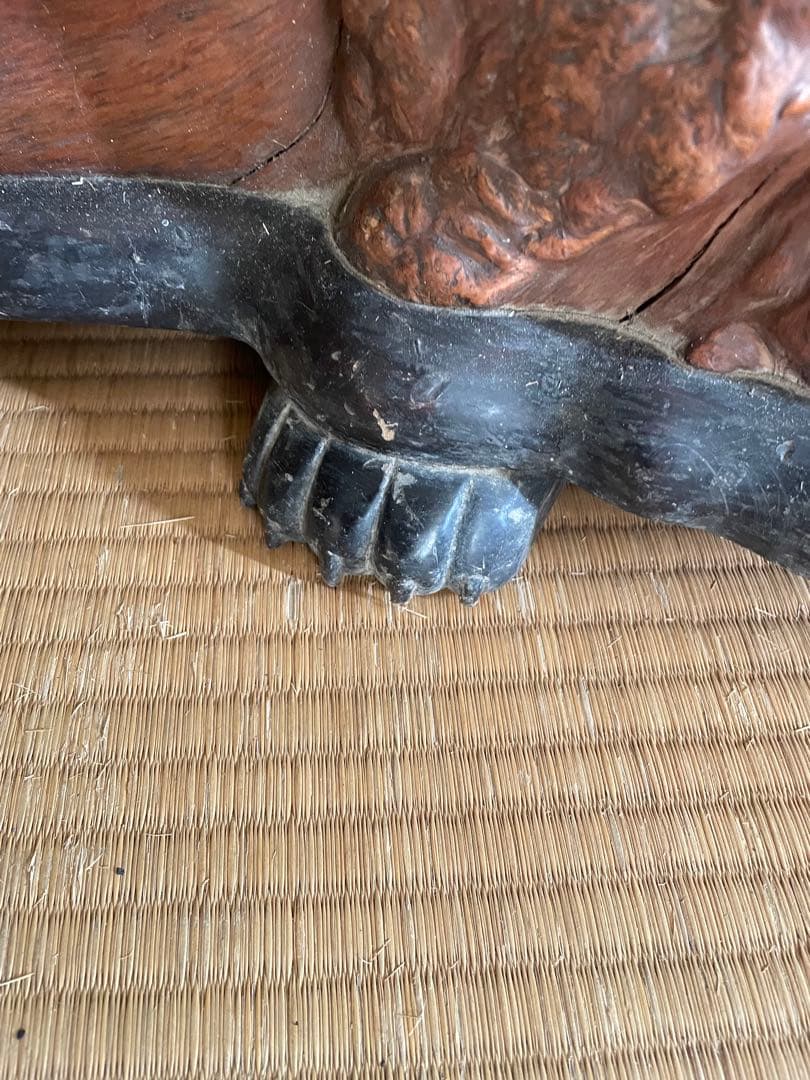 時代　特大　切り株火鉢　亀細工　天然杢　くり抜き