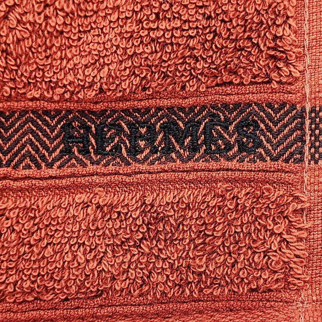 HERMES エルメス ハンドタオル シェブロン柄 ブラウン