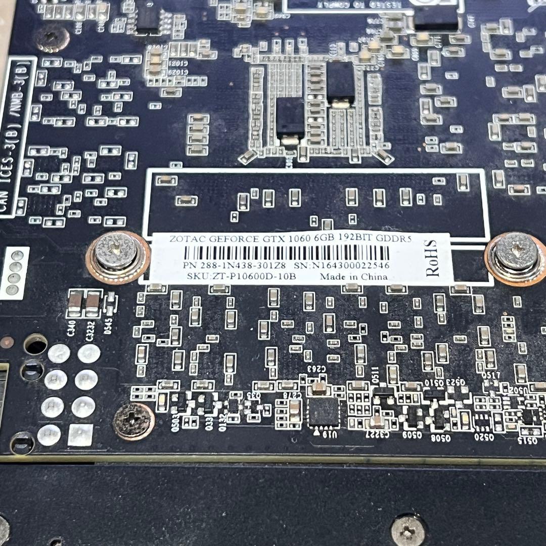 最安値　ZOTAC GTX1060 6GB 動作確認済み