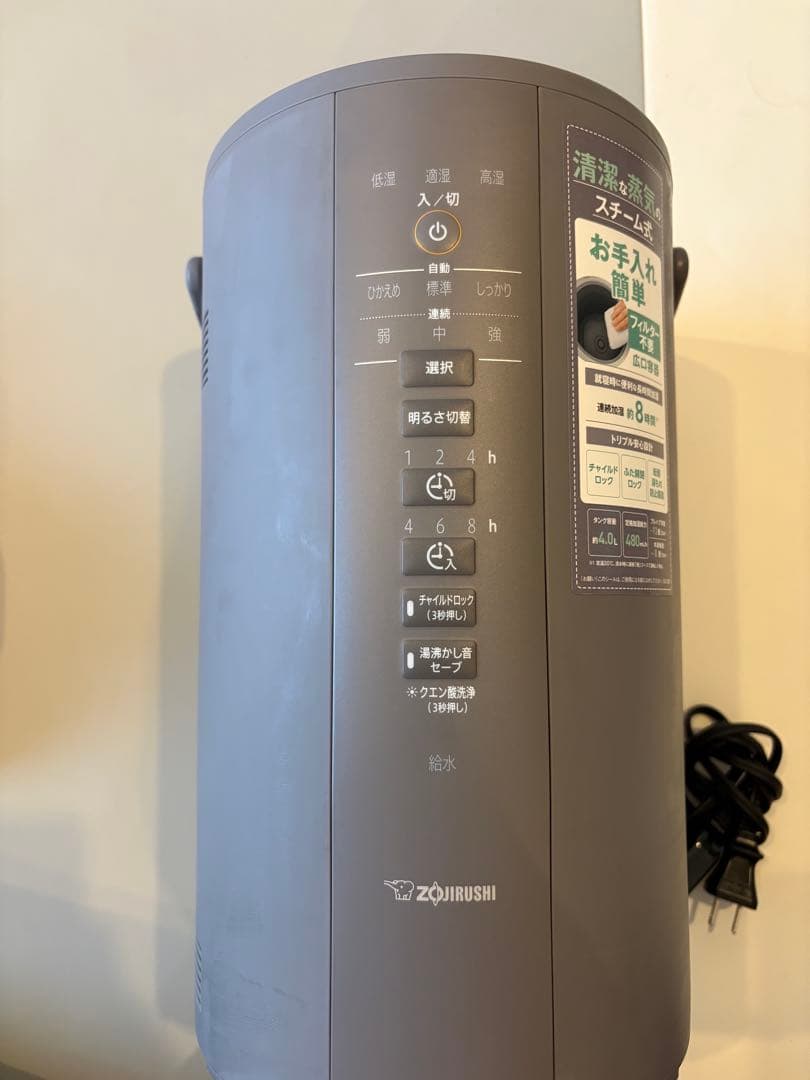 象印マホービン EE-DD50 スチーム式加湿器 グレー