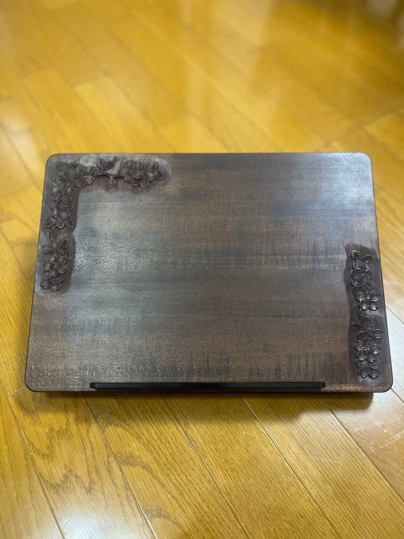 PCスタンド軽井沢彫り　高級　1点物　職人手作り