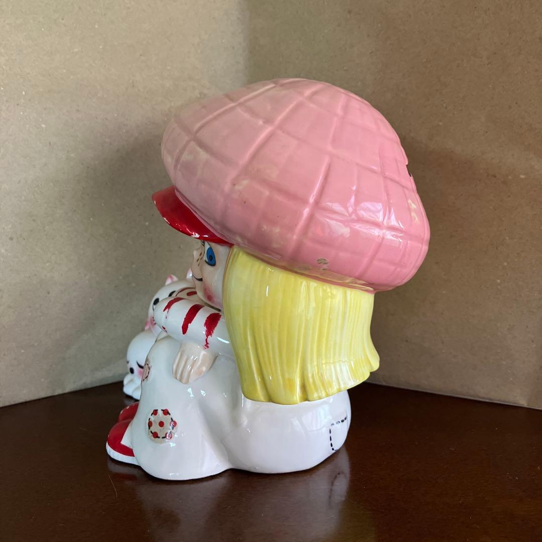貴重！内藤ルネjudyと猫の陶器製貯金箱