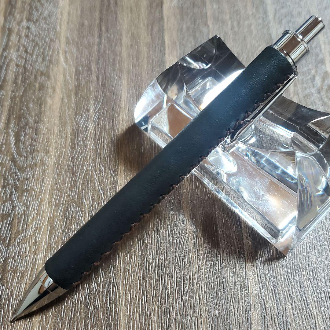 革軸シャーペン 0.5mm 手縫い仕立て　⑮