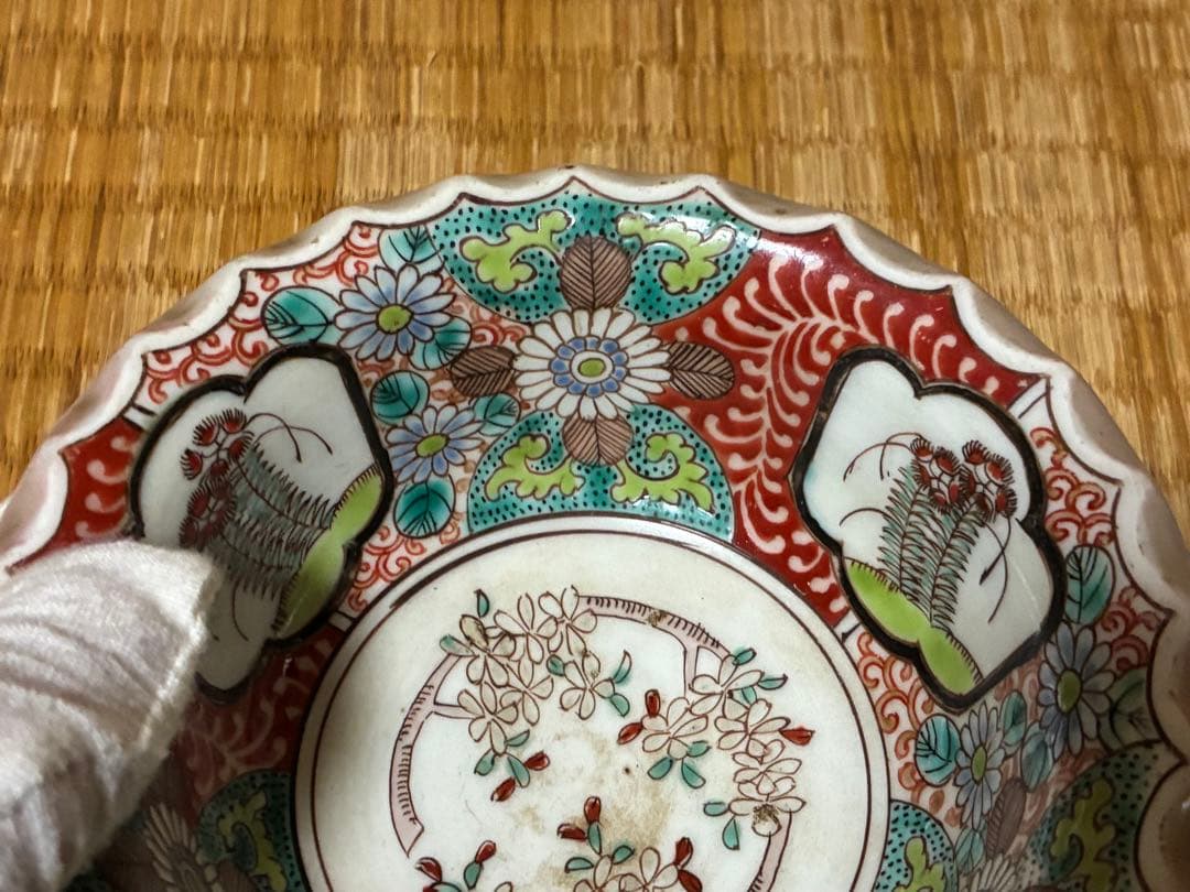 古伊万里 伊万里 色絵 金彩 四角鉢 小鉢 小皿 豆皿 三点 まとめて 時代物
