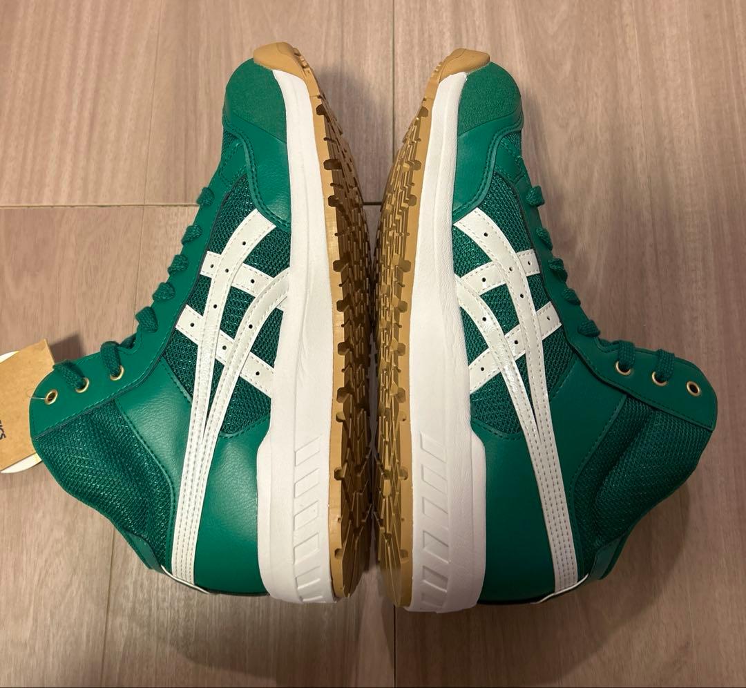 【新品未使用】asicsアシックス ウィンジョブ ハイカット 安全靴 緑色白色