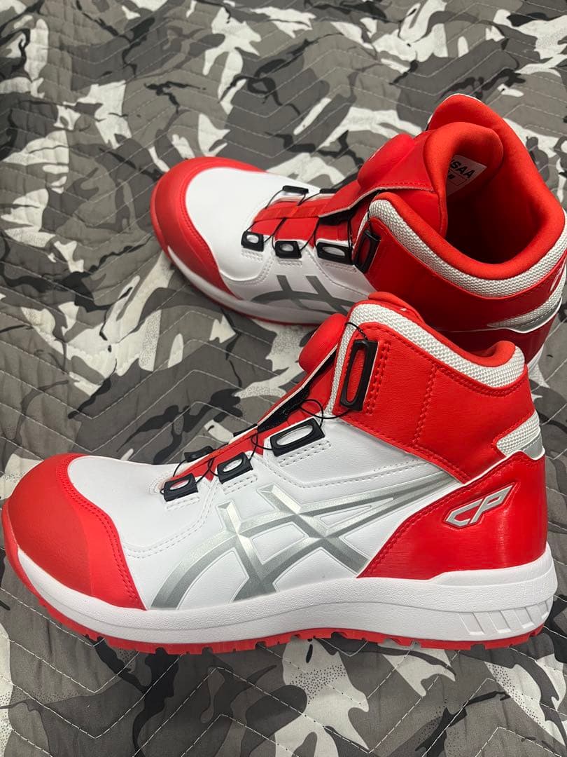 ASICS CP BOA安全靴 ホワイト/レッド　限定品