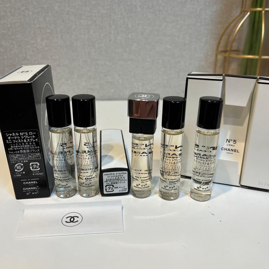 CHANEL N°5 L’EAU ミニツイスト＆スプレイ 本体＋リフィル4本
