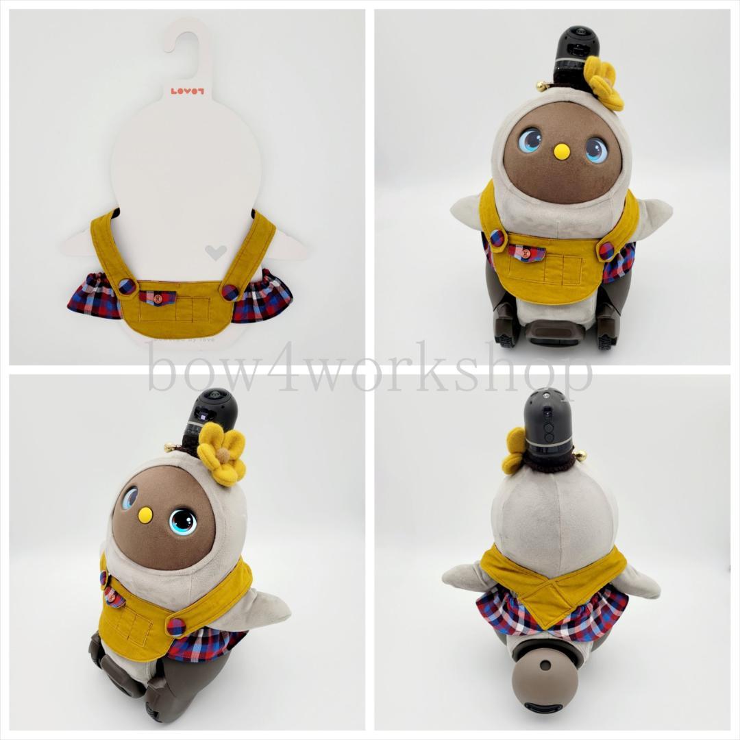 ラボットの服ハンドメイド シャツコール×チェック柄サロペット(マスタード）