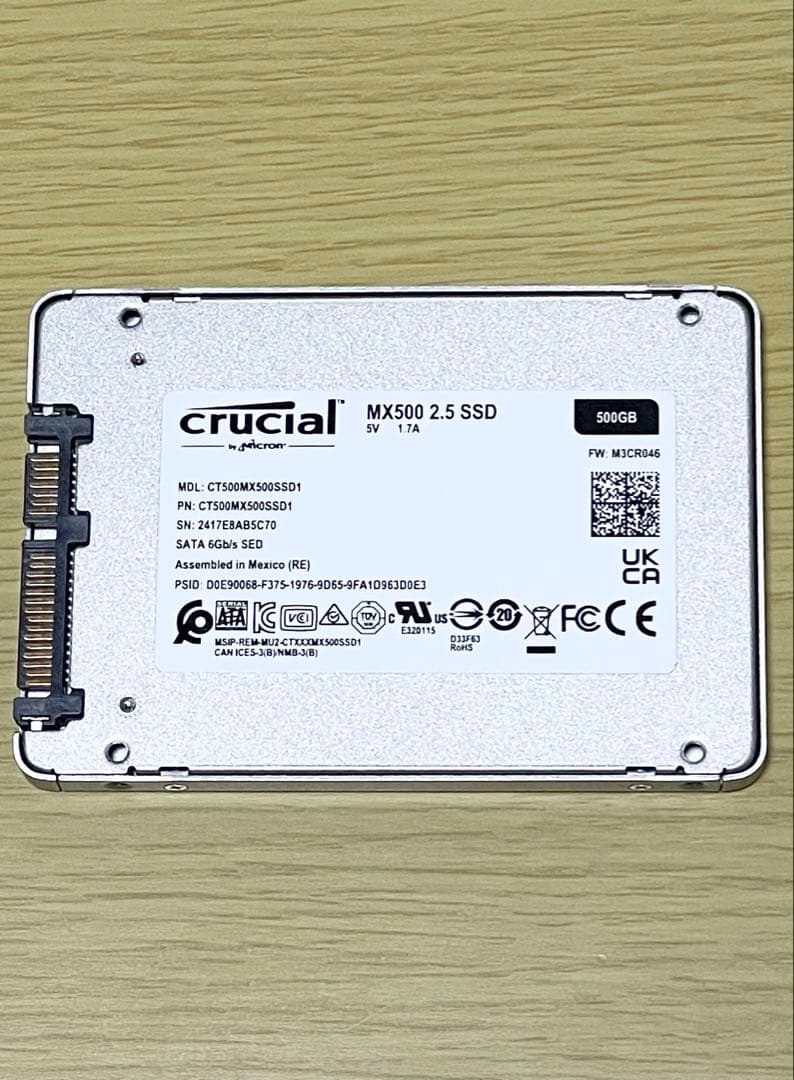crucial MX500 500GB 2.5インチSSD 動作品！！②