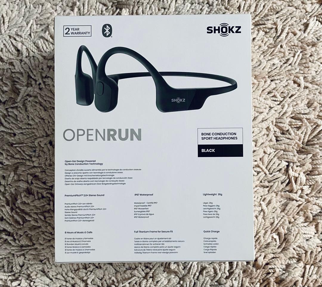 SHOKZ OPENRUN 骨伝導イヤホン Black バッテリー良好