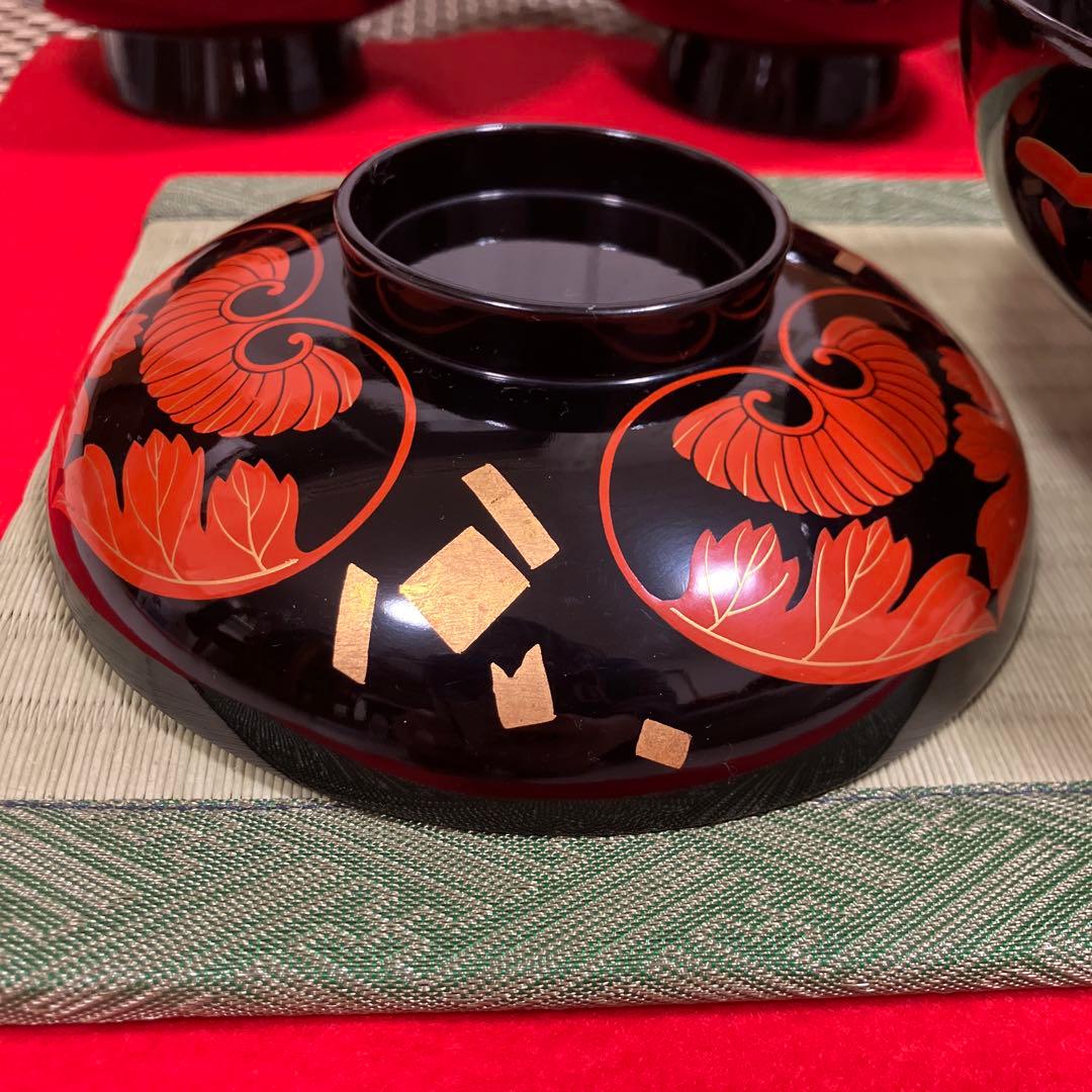 輪島塗　椀　葵房絵付煮物椀　漆器10客セット