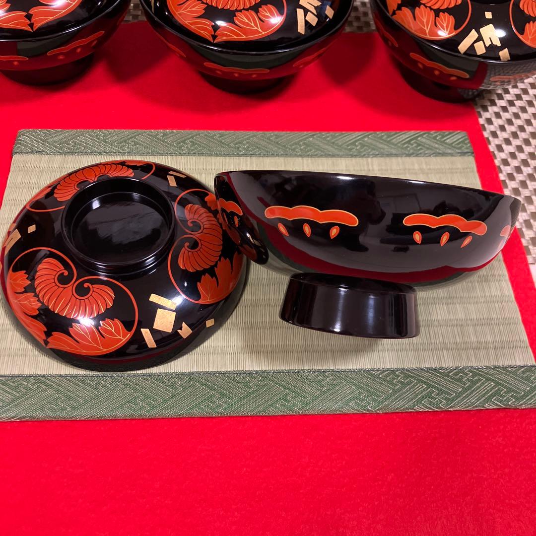 輪島塗　椀　葵房絵付煮物椀　漆器10客セット