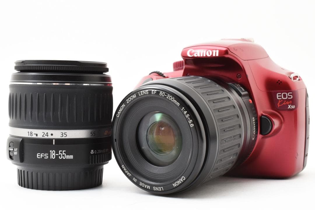 【美品】Canon キャノン Kiss X50 Wレンズセット　✨お得セットつき