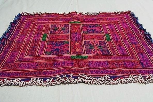 ★W2608★58㎝ アンティーク　刺繍布　アフガニスタン