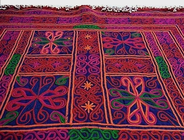 ★W2608★58㎝ アンティーク　刺繍布　アフガニスタン