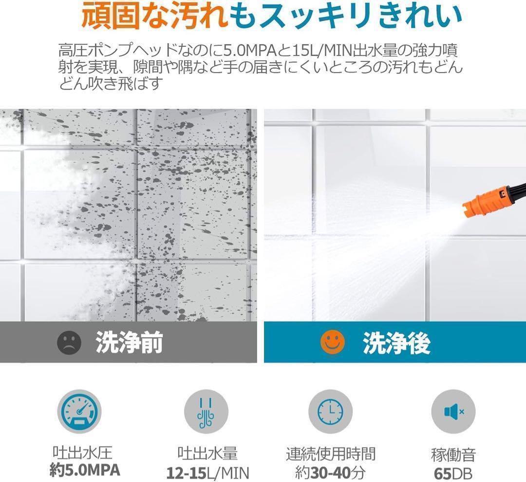 ラスト1個！高圧洗浄機　コードレス充電式　大掃除　ポータブル　バッテリー2個　2
