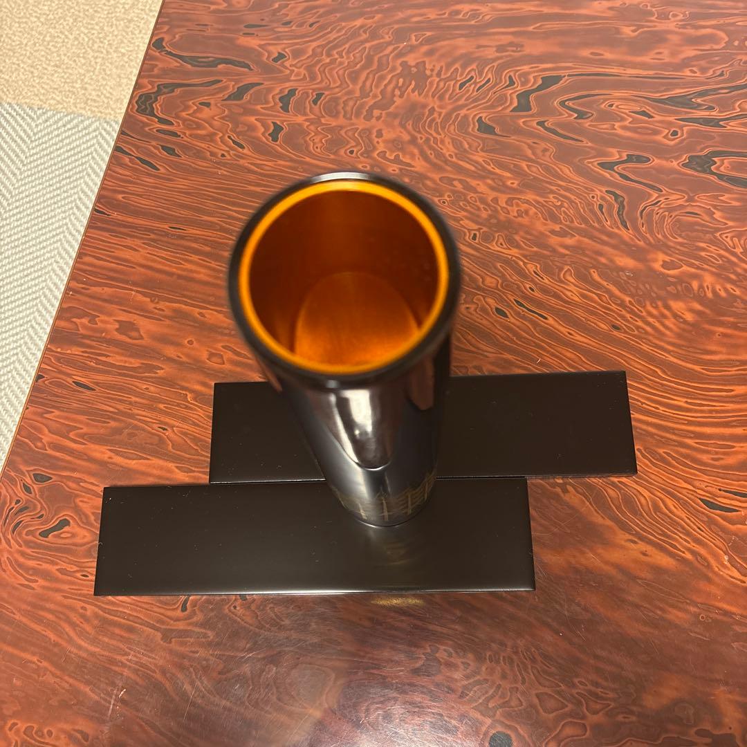 漆器 水指 円筒形 黒色 金色模様　輪島塗 2/28までの限定価格！