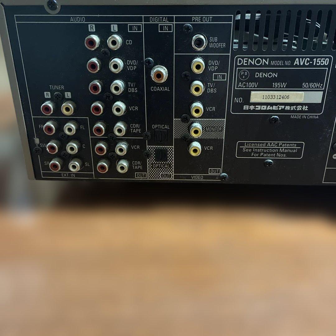 DENON AVC-1550 AVアンプ 動作確認済み 純正リモコン