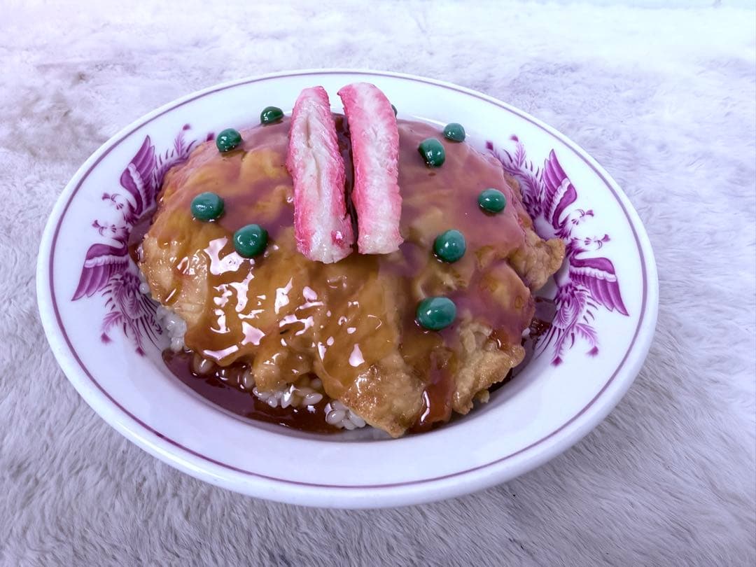 実物大リアル食品サンプル カニ天津飯 直径約22.5cm 店舗ディスプレイ用