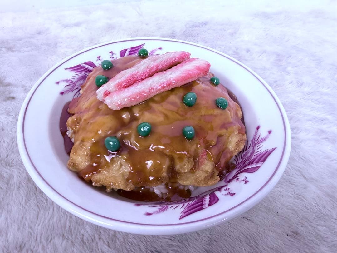 実物大リアル食品サンプル カニ天津飯 直径約22.5cm 店舗ディスプレイ用