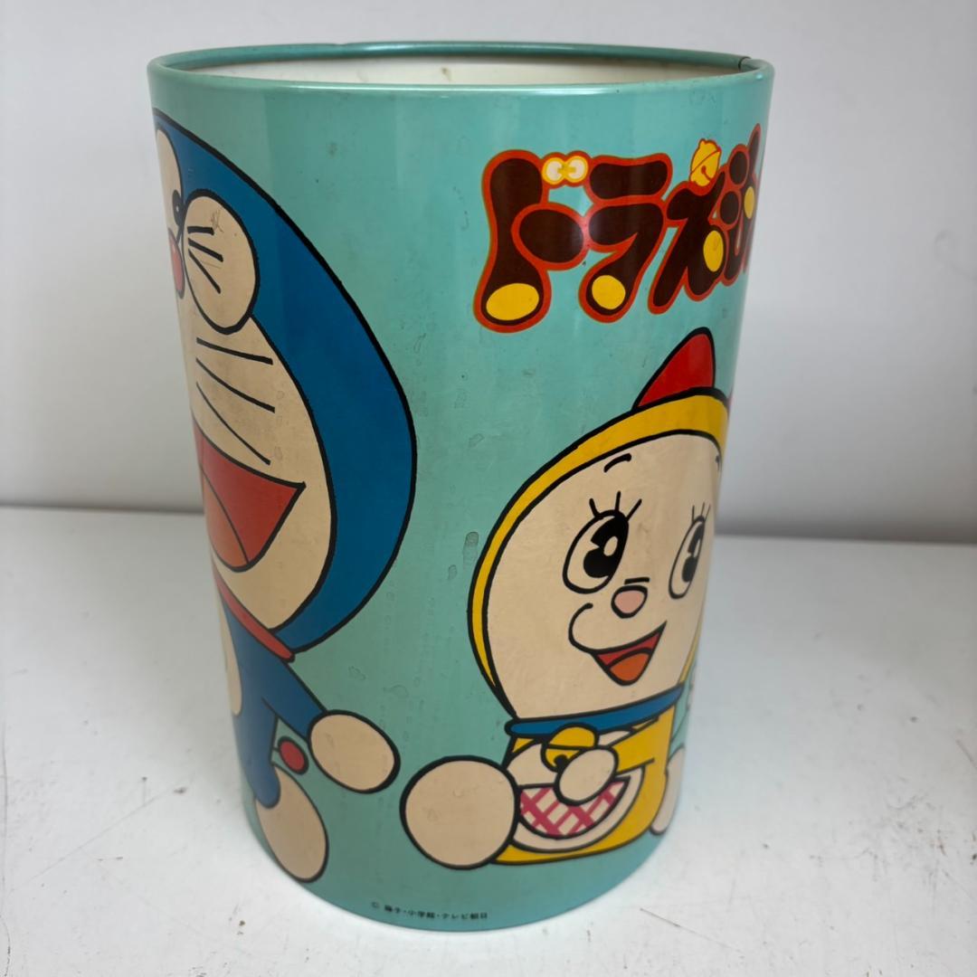 M~ 昭和レトロ　年代当時物　ドラえもんゴミ箱缶　ブリキ　藤子不二雄