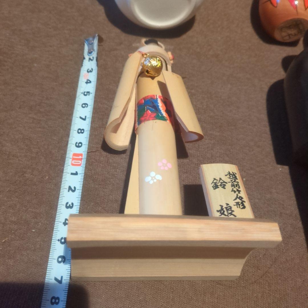 伝統的な日本のこけし5点セット