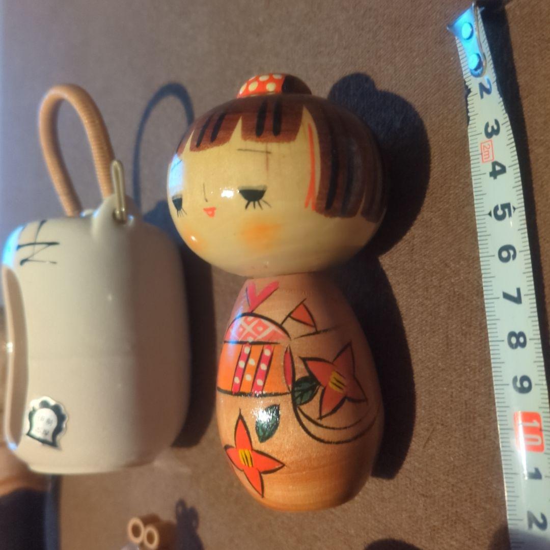 伝統的な日本のこけし5点セット