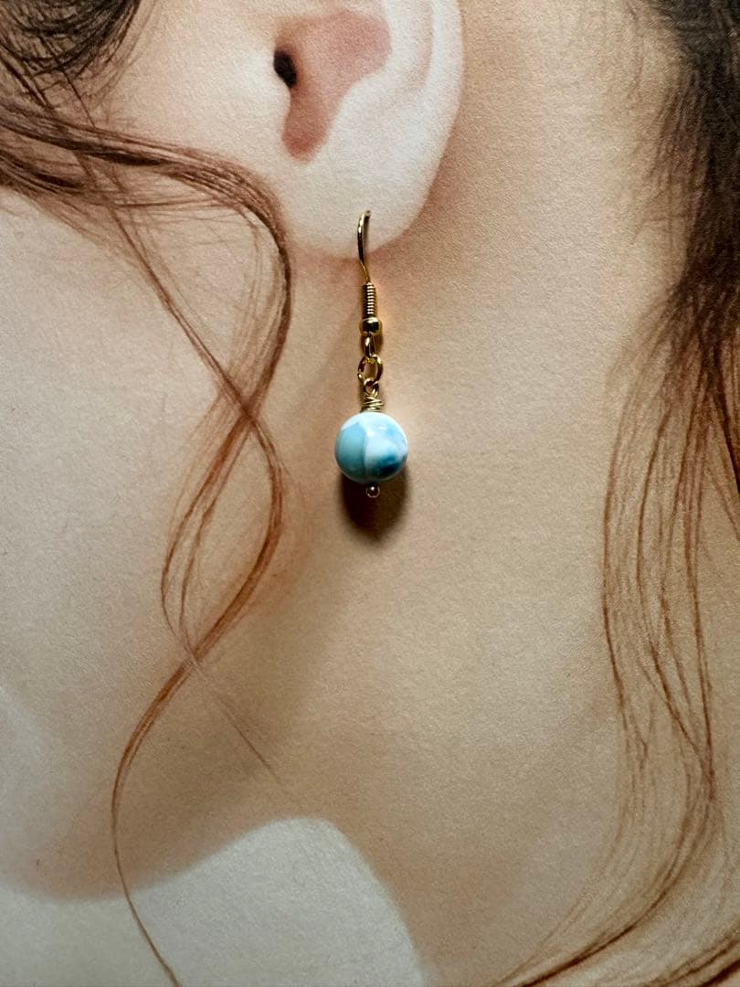 らっちゃんまま 様♡高品質 ラリマー ピアス 天然石 サージカルステンレス