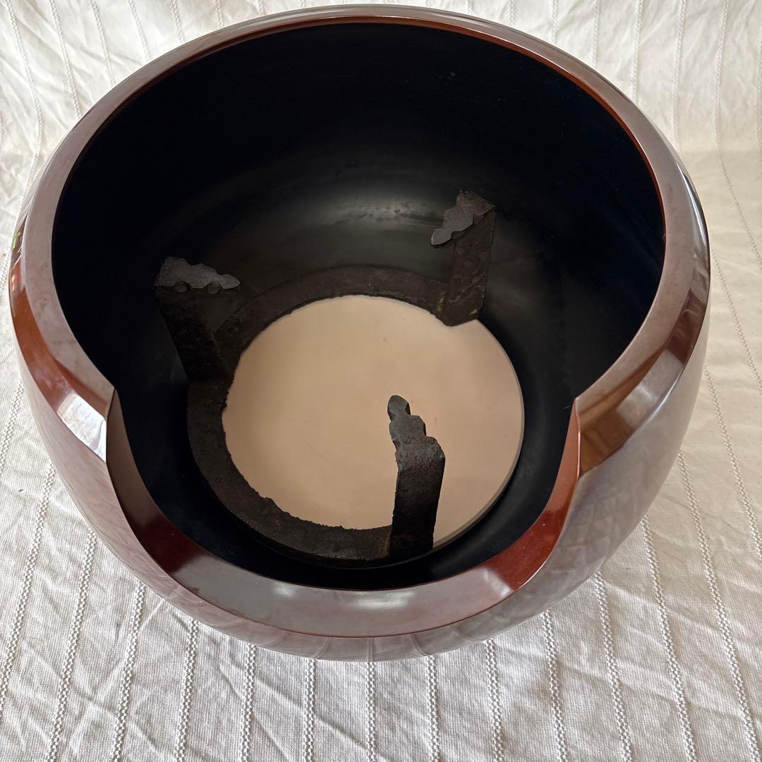 釜師 美之助作 唐銅 面取 道安風炉 茶道具【共箱・前瓦・布付】