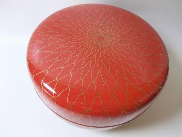 塗師「表雲」作 朱塗網目 網目喰籠 天然木 本漆器 未使用 共箱