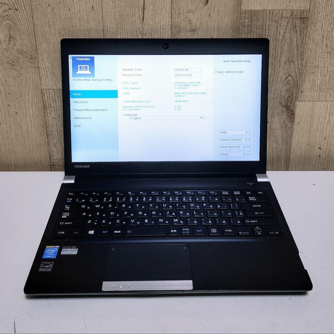 TOSHIBA dynabook Corei7 4GB ストレージなし ジャンク