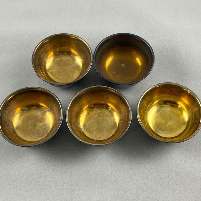 純銀　酒器揃え　チロリ２個　盃５個
