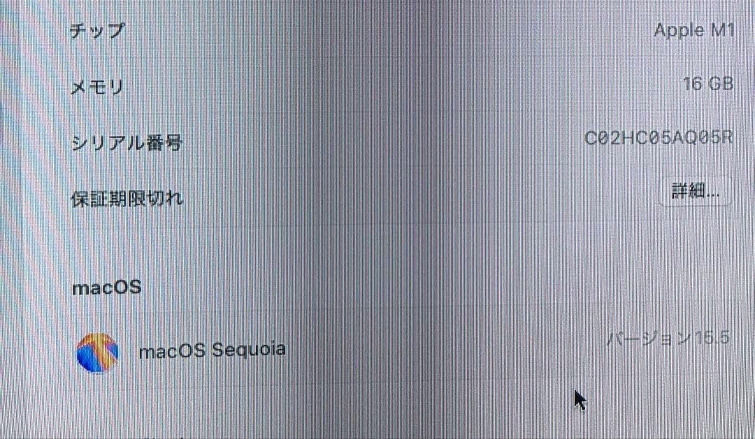 ジャンク　M1 Macbook pro メモリ16gb SSD 1TB