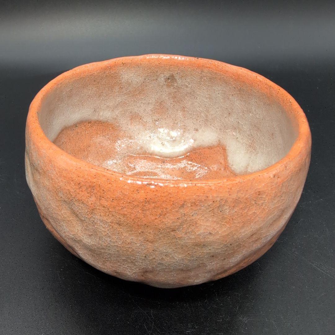 【未使用】茶道具 赤楽 抹茶茶碗 春日山 窯 開発文明 造