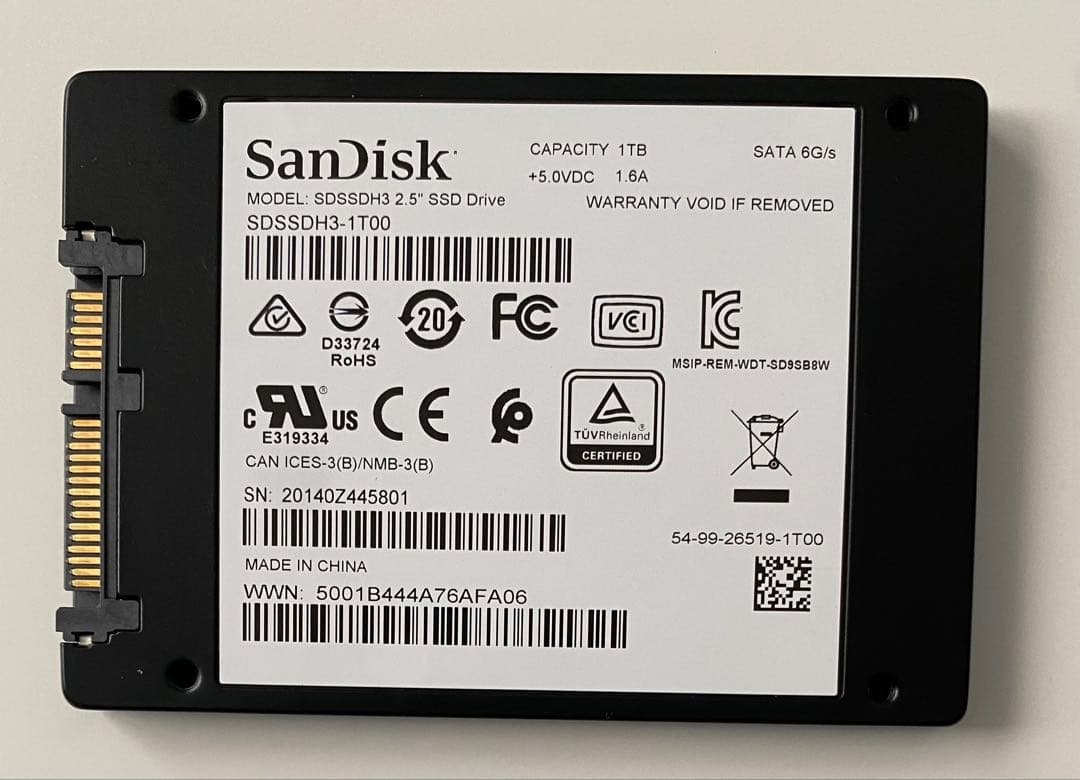 内蔵型SSD SanDisk Ultra 3D SSD 1TB SDSSDH3-1T00
