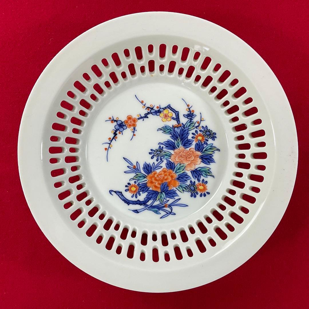 骨董品 肥前鍋島焼 菓子器 名工 御庭焼五代目 市川光春 作 専用桐箱付 杏葉紋