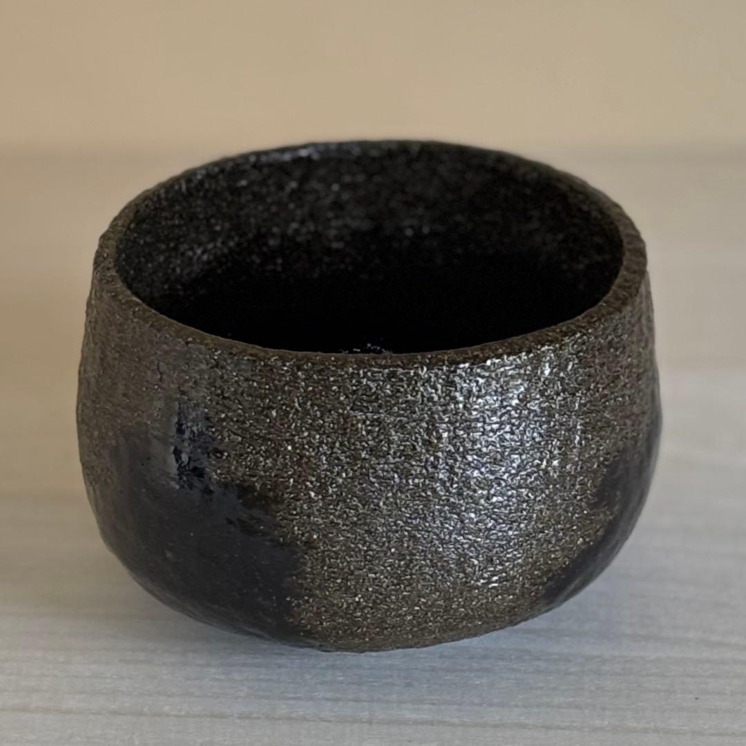 茶道具 茶器 光悦写 「時雨」茶碗 佐々木昭楽造 黒楽茶碗 共布 共布付 1個