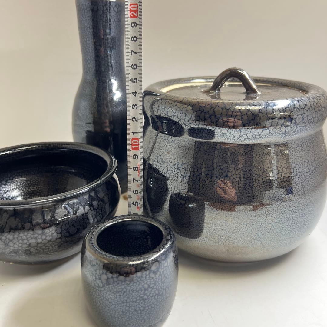 熠変油滴　皆貝　共箱　東Y8-0403☆2Fタルウ